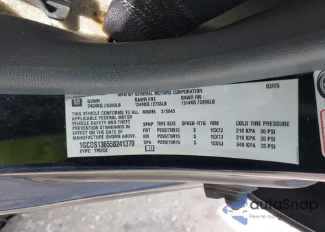 2005 Chevrolet Colorado Ls z USA, uszkodzony, nr VIN 1GCDS136558241370